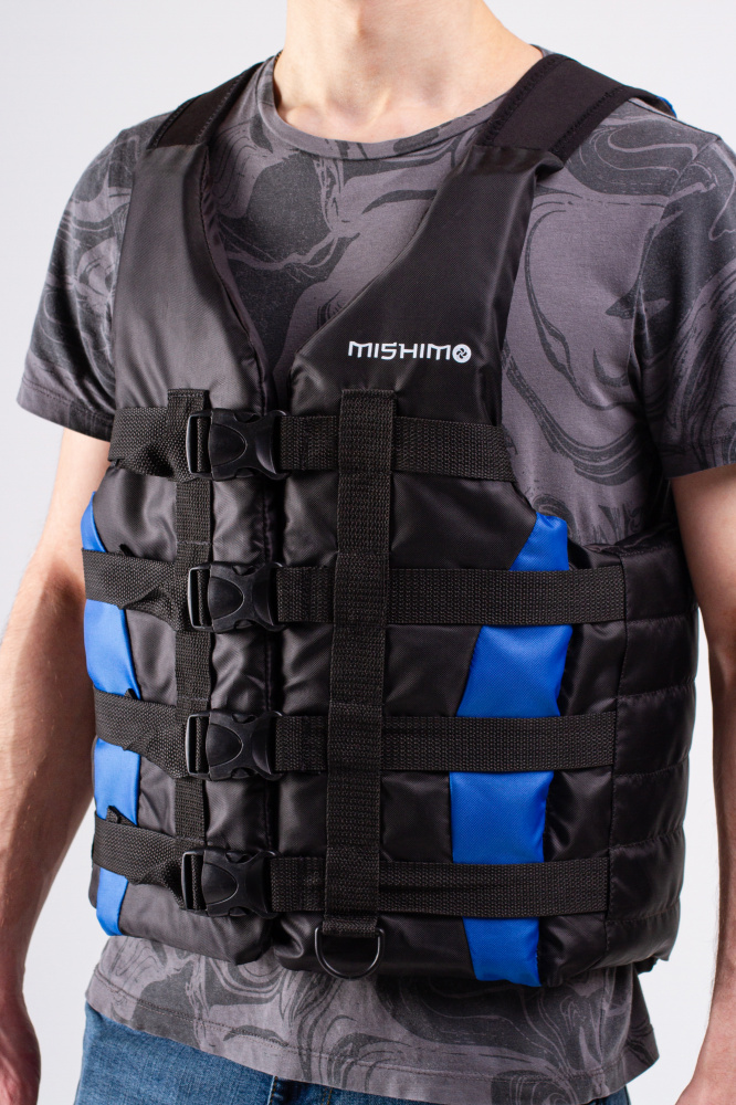 Жилет спасательный MISHIMO PRO Премиум качества Черно-синий в Коломне