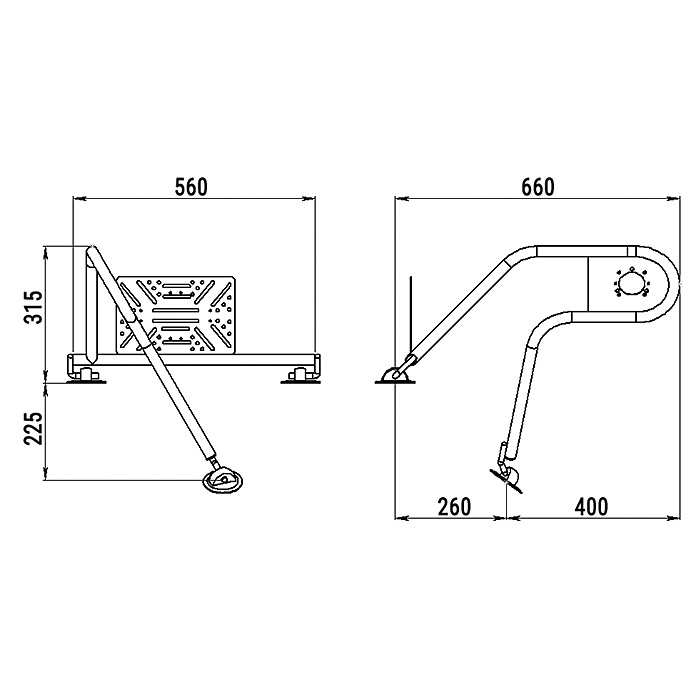 Стойка рулевая с креплением на баллон надувной лодки 25мм в Коломне