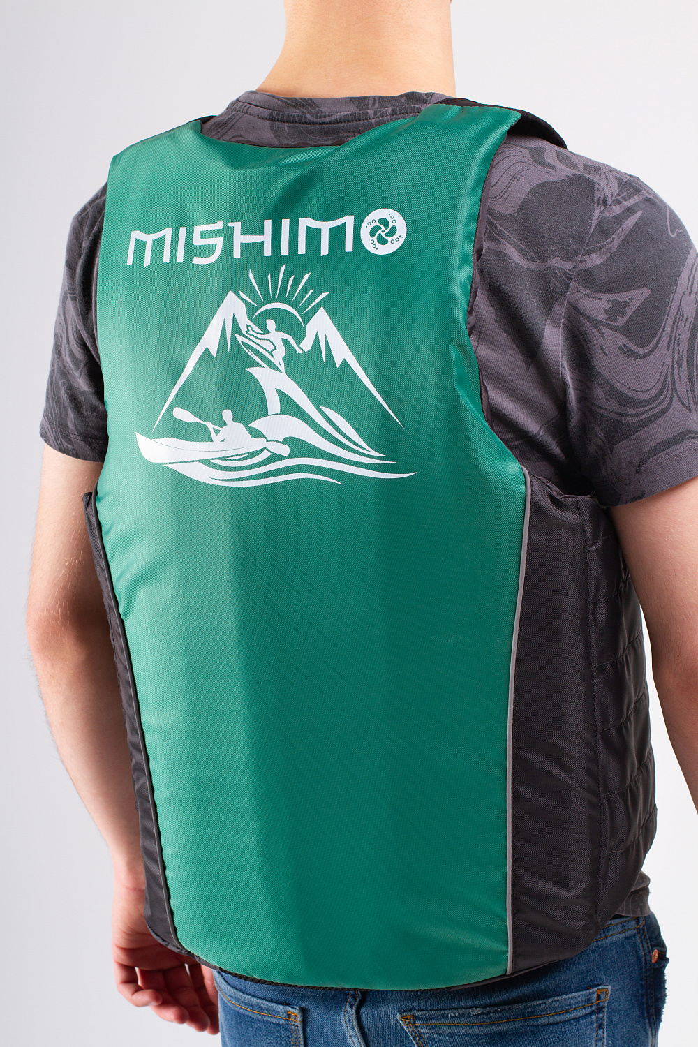 Жилет спасательный MISHIMO PRO Премиум качества Черно-зеленый в Коломне