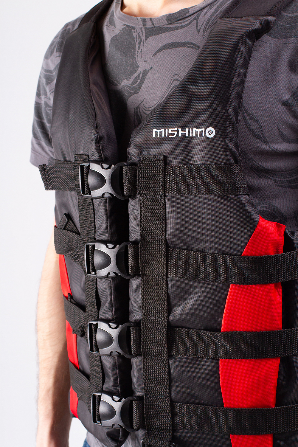 Жилет спасательный MISHIMO PRO Премиум качества Черно-красный в Коломне